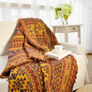 Boho Knitted Throw Blankets for Sofa