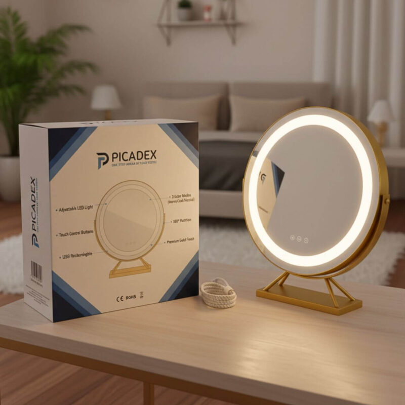 picadex mirror rechargeable with lights vanity