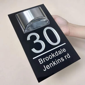 Custom Solar LED Address Sign