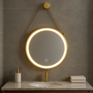 Golden LED Wall Mirror
