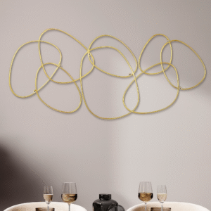 Golden Interlocking Rings Art