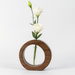 Elegant Wooden Glass Vase
