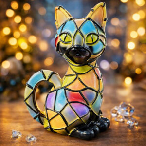 3D Cat Resin LED Night Light