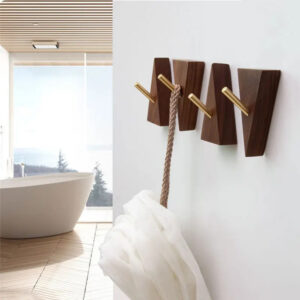 Trigono Brass Wooden Hook