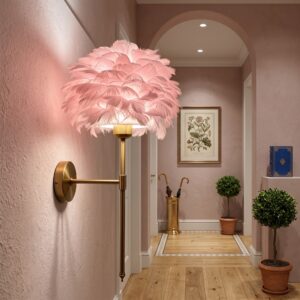 Plumaire – Pink Feather Wall Light