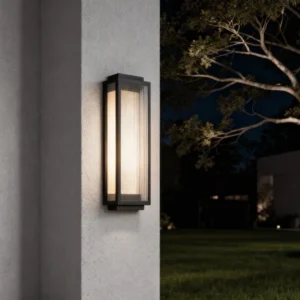 Reeded Glass Outdoor Wall Light