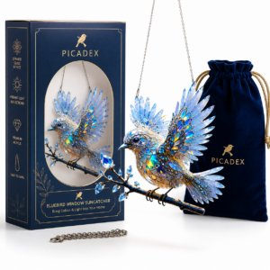 Lumiveil – Stained Glass Bluebird Window Suncatcher